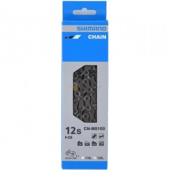 Цепь SHIMANO XT, M8100, 11/12 скоростей, 126 звеньями, с замком Цепь SHIMANO XT, M8100, 11/12 скоростей, 126 звеньями, с замком